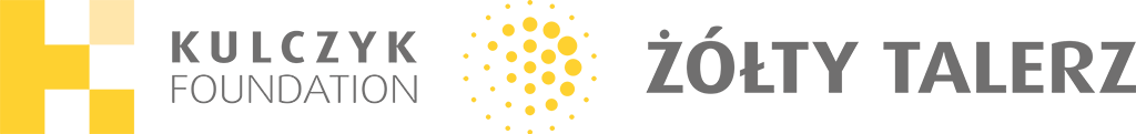 Logo kulczyk foundation żółty talerz